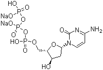 结构式 CAS# 102783-51-7, 三磷酸脱氧胞苷钠盐; 2'-脱氧胞苷 5'-三磷酸二钠盐