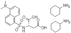 N-[[5-(二甲基氨基)-1-萘基]磺酰基]-天冬氨酸二环己铵盐分子结构 (CAS 102783-64-2)