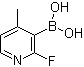 结构式 CAS# 1029654-30-5, (2-氟-4-甲基吡啶-3-基)硼酸