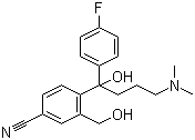 4-[4-(Dimethylamino)-1-(4-fluorophenyl)-1-hydroxybutyl]-3-(hydroxymethyl)benzonitrile molecular structure (CAS 103146-25-4)