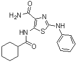 5-[(环己基羰基)氨基]-2-(苯基氨基)-4-噻唑甲酰胺分子结构 (CAS 1031602-63-7)