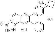 structure of CAS# 1032350-13-2, MK-2206;8-[4-(1-Aminocyclobutyl)phenyl]-9-phenyl-1,2,4-triazolo[3,4-f][1,6]naphthyridin-3(2H)-one dihydrochloride