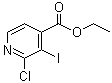 structure of CAS# 1034132-14-3, 2-Chloro-3-iodo-4-pyridinecarboxylic acid ethyl ester