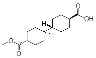 (反式,反式)-[1,1'-联环己基]-4,4'-二甲酸 4-甲酯分子结构 (CAS 1035265-72-5)
