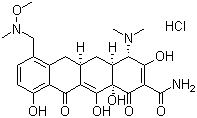 (4S,4aS,5aR,12aS)-4-(二甲基氨基)-1,4,4a,5,5a,6,11,12a-八氢-3,10,12,12a-四羟基-7-[(甲氧基甲基氨基)甲基]-1,11-二氧代-2-并四苯甲酰胺盐酸盐分子结构 (CAS 1035979-44-2)