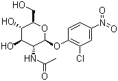 结构式 CAS# 103614-82-0, 2-氯-4-硝基苯基 2-(乙酰氨基)-2-脱氧-beta-吡喃葡萄糖苷