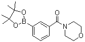 structure of CAS# 1036991-25-9, (Morpholino)[3-(4,4,5,5-tetramethyl-1,3,2-dioxaborolan-2-yl)phenyl]methanone;2-(3-(Morpholin-4-ylcarbonyl)phenyl)-4,4,5,5-tetramethyl-1,3,2-dioxaborolane