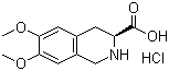 structure of CAS# 103733-66-0, (S)-6,7-Dimethoxy-1,2,3,4-tetrahydro-3-isoquinolinecarboxylic acid hydrochloride;6,7-Dimethoxy-L-1,2,3,4-tetrahydroisoquinoline-3-carboxylic acid hydrochloride