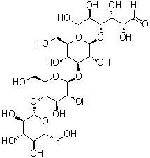 O-beta-D-吡喃葡萄糖基-(1→4)-O-beta-D-吡喃葡萄糖基-(1→3)-O-beta-D-吡喃葡萄糖基-(1→4)-D-葡萄糖分子结构 (CAS 103762-93-2)