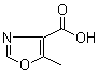 结构式 CAS# 103879-58-9, 5-甲基-1,3-恶唑-4-甲酸