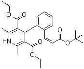 3,5-Diethyl 4-[2-[(1Z)-3-(1,1-dimethylethoxy)-3-oxo-1-propen-1-yl]phenyl]-1,4-dihydro-2,6-dimethyl-3,5-pyridinedicarboxylate molecular structure (CAS 103890-79-5)