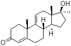 结构式 CAS# 1039-17-4, 17beta-羟基-17-甲基雄甾-4,9(11)-二烯-3-酮