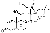 (11beta,16alpha)-9-氯-11,21-二羟基-16,17-[(1-甲基亚乙基)二(氧基)]-孕甾-1,4-二烯-3,20-二酮分子结构 (CAS 10392-74-2)