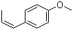structure of CAS# 104-46-1, cis-Anethol;1-Methoxy-4-[(Z)-prop-1-enyl]benzene