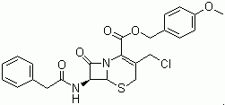 structure of CAS# 104146-10-3, GCLE;4-Methoxybenzyl 3-chloromethyl-7-(2-phenylacetamido)-3-cephem-4-carboxylate