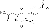 结构式 CAS# 104199-82-8, N-叔丁氧羰基-D-天冬氨酸对硝基苯酯