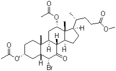 (3alpha,5beta,6alpha,12alpha)-3,12-Bis(acetyloxy)-6-bromo-7-oxocholan-24-oic acid methyl ester molecular structure (CAS 10452-63-8)