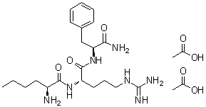 L-正亮氨酰-L-精氨酰-L-苯丙氨酰胺二乙酸盐分子结构 (CAS 104809-29-2)