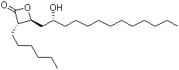 structure of CAS# 104872-06-2, (3S,4S)-3-Hexyl-4-[(2R)-2-hydroxytridecyl]-2-oxetanone