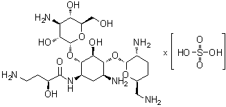 结构式 CAS# 104931-87-5, 阿贝卡星硫酸盐