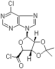 结构式 CAS# 104940-65-0, 1-(6-氯-9H-嘌呤-9-基)-1-脱氧-2,3-O-异亚丙基-beta-D-呋喃核糖酰氯