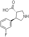 (3S,4R)-4-(3-氟苯基)吡咯烷-3-羧酸分子结构 (CAS 1049975-95-2)