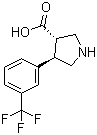 structure of CAS# 1049978-65-5, (3S,4R)-4-(3-(Trifluoromethyl)phenyl)pyrrolidine-3-carboxylic acid