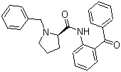 结构式 CAS# 105024-93-9, (2R)-N-(2-苯甲酰基苯基)-1-(苯基甲基)-2-吡咯烷甲酰胺
