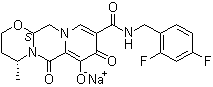 structure of CAS# 1051375-19-9, Dolutegravir sodium;(4R,12aS)-N-[(2,4-Difluorophenyl)methyl]-3,4,6,8,12,12a-hexahydro-7-hydroxy-4-methyl-6,8-dioxo-2H-pyrido[1',2':4,5]pyrazino[2,1-b][1,3]oxazine-9-carboxamide sodium salt (1:1); Dolutegravir sodium salt; GSK 1349572A