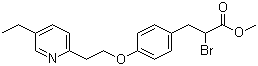structure of CAS# 105355-25-7, Methyl 2-bromo-3-[4-[2-(5-ethyl-2-pyridyl)ethoxy]phenyl]propionate;2-Bromo-3-[4-(2-(5-ethyl-2-pyridyl)ethoxy)phenyl]propionic acid methyl ester