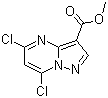 structure of CAS# 1053656-37-3, 5,7-Dichloropyrazolo[1,5-a]pyrimidine-3-carboxylic acid methyl ester