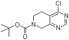 structure of CAS# 1053656-57-7, 4-Chloro-5,8-dihydro-pyrido[3,4-d]pyrimidine-7(6H)-carboxylic acid tert-butyl ester