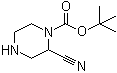 结构式 CAS# 1053656-76-0, 2-氰基哌嗪-1-羧酸叔丁酯