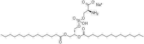 structure of CAS# 105405-50-3, 1,2-Dimyristoyl-sn-glycero-3-[phospho-L-serine] sodium salt;L-Serine (R)-2,3-bis[(1-oxotetradecyl)oxy]propyl hydrogen phosphate (ester) monosodium salt