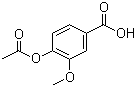 结构式 CAS# 10543-12-1, 4-乙酰氧基-3-甲氧基苯甲酸