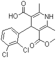 4-(2,3-Dichlorophenyl)-2,6-dimethyl-1,4-dihydropyridine-3,5-dicarboxylic acid monomethyl ester molecular structure (CAS 105580-45-8)