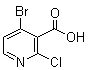 structure of CAS# 1060805-68-6, 4-Bromo-2-chloro-3-pyridinecarboxylic acid