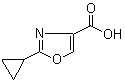 structure of CAS# 1060816-04-7, 2-Cyclopropyl-1,3-oxazole-4-carboxylic acid;2-Cyclopropyloxazole-4-carboxylic acid