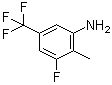 结构式 CAS# 1065073-89-3, 3-氟-2-甲基-5-(三氟甲基)苯胺