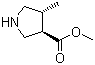 (3R,4R)-rel-4-甲基吡咯烷-3-羧酸甲酯分子结构 (CAS 1065331-03-4)