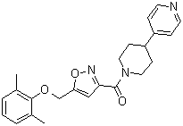 structure of CAS# 1065506-69-5, Dafadine A;[5-[(2,6-Dimethylphenoxy)methyl]-3-isoxazolyl][4-(4-pyridinyl)-1-piperidinyl]methanone