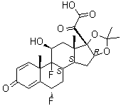 (6alpha,11beta,16alpha,17alpha)-6,9-Difluoro-11-hydroxy-16,17-[(1-methylethylidene)bis(oxy)]-3,20-dioxo-pregna-1,4-dien-21-oic acid molecular structure (CAS 106931-78-6)