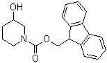 结构式 CAS# 1072502-05-6, 3-羟基-1-哌啶羧酸芴甲基酯
