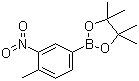 structure of CAS# 1072945-06-2, 4-Methyl-3-nitrophenylboronic acid pinacol ester;4,4,5,5-Tetramethyl-2-(4-methyl-3-nitrophenyl)-1,3,2-dioxaborolane
