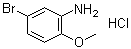 structure of CAS# 1072945-54-0, 5-Bromo-2-methoxybenzenamine hydrochloride (1:1)