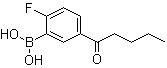 structure of CAS# 1072951-52-0, [2-Fluoro-5-(1-oxopentyl)phenyl]boronic acid