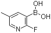 structure of CAS# 1072952-45-4, 2-Fluoro-5-methylpyridine-3-boronic acid;2-Fluoro-5-picoline-3-boronic acid
