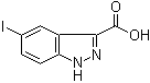 结构式 CAS# 1077-97-0, 5-碘吲唑-3-甲酸