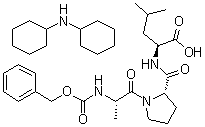 structure of CAS# 108321-20-6, N-[(Phenylmethoxy)carbonyl]-L-alanyl-L-prolyl-L-leucine (dicyclohexylammonium) salt