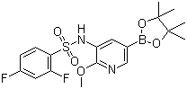 结构式 CAS# 1083326-73-1, 2,4-二氟-N-[2-(甲氧基)-5-(4,4,5,5-四甲基-1,3,2-二氧杂硼烷-2-基)-3-吡啶基]苯磺酰胺